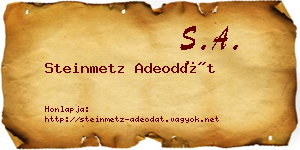 Steinmetz Adeodát névjegykártya